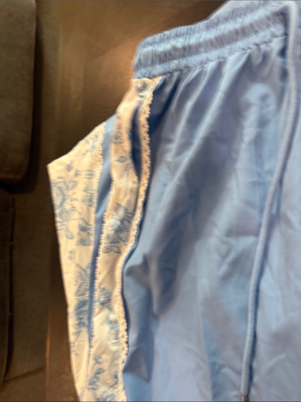Altar'd State Baby Blue Floral-Trim Jogger Pants - Picture 4 of 5